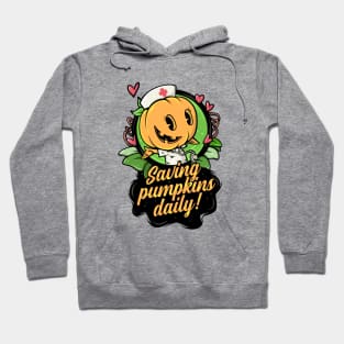 Nurse Halloween Women Cute Spooky Saving Pumpkins Daily Hoodie